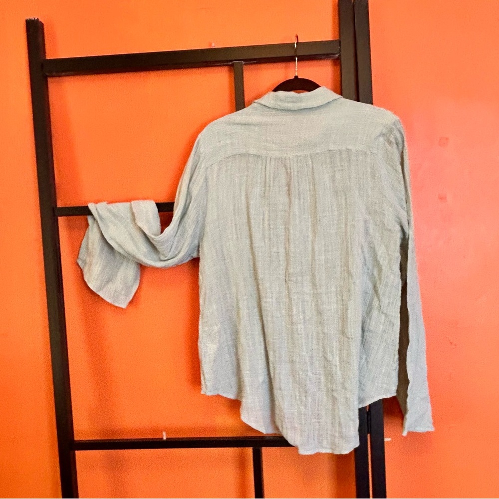 FP Lightweight Textured Button Down Blouse – Lace… - image 2